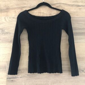 Rag & Bone Black Knit Off-the-Shoulder Top